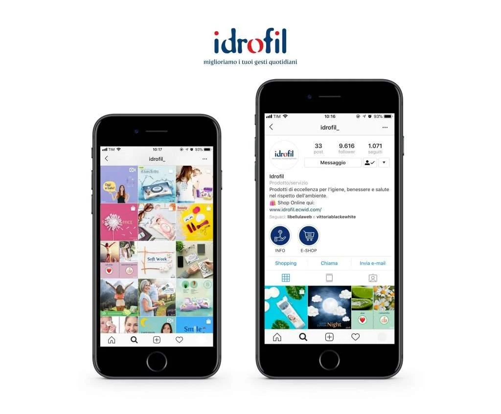 Contenuti Instagram e Facebook Idrofil