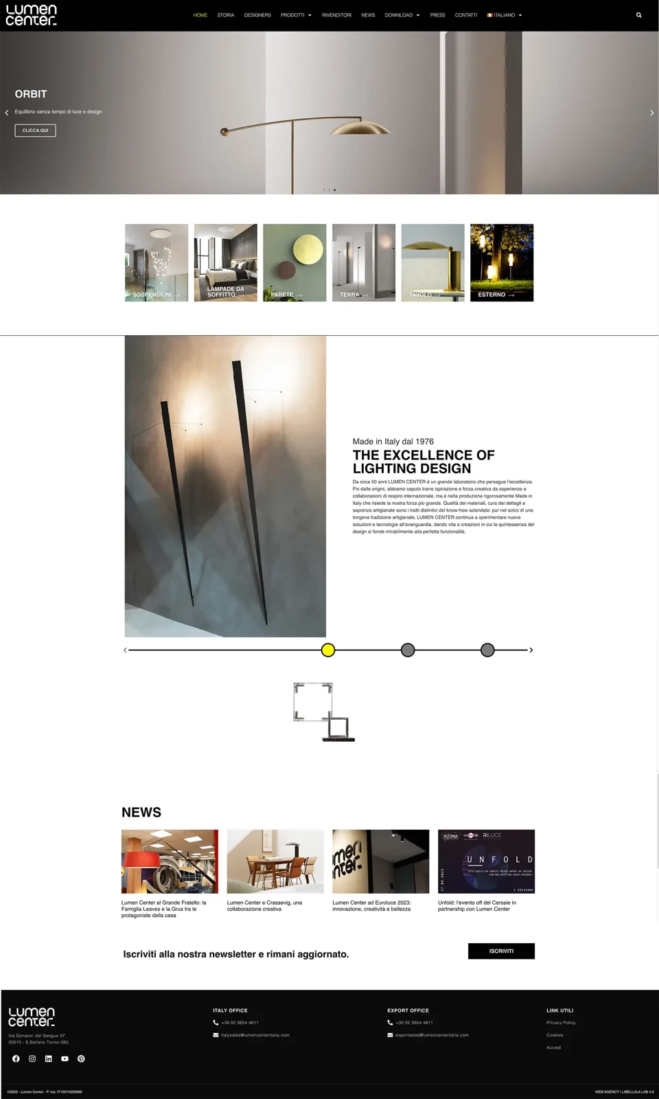 Sito web Lumen Center Italia realizzato da Libellula Lab