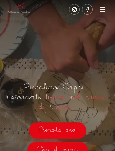 Homepage mobile di piccolinocapri.com