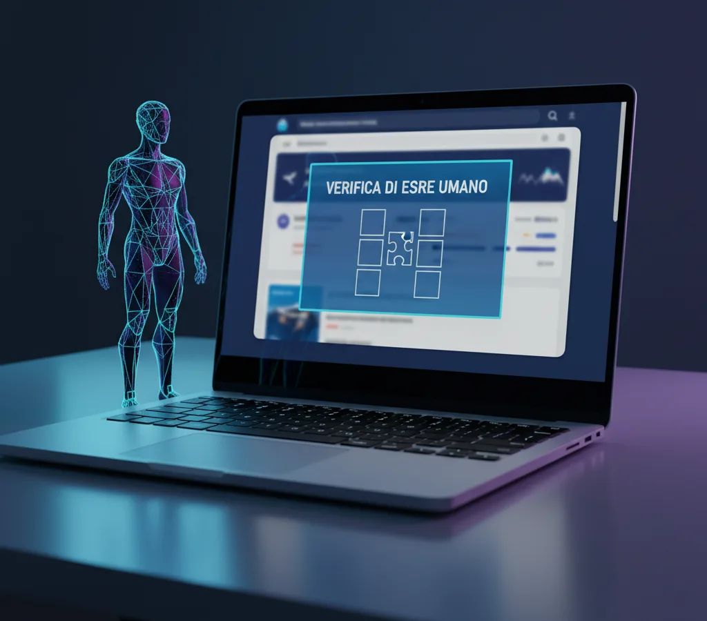 Agente AI davanti a un muro digitale che blocca l’accesso a un sito web