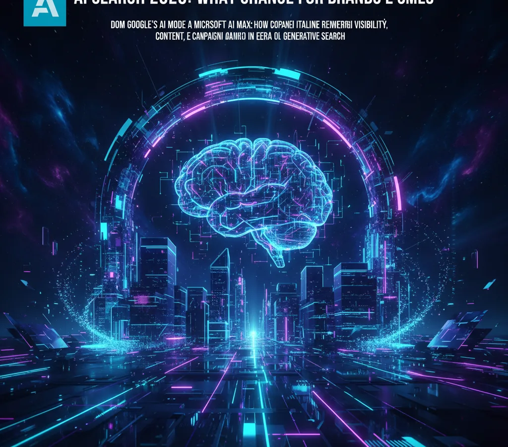 Professionista osserva risultati di ricerca generati dall’AI, tema AI Search 2026 per brand e PMI