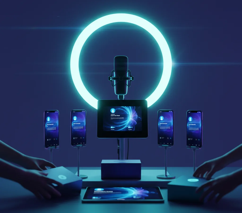 Ghost creator lavora al computer dietro le quinte, creando contenuti destinati alla pubblicazione online