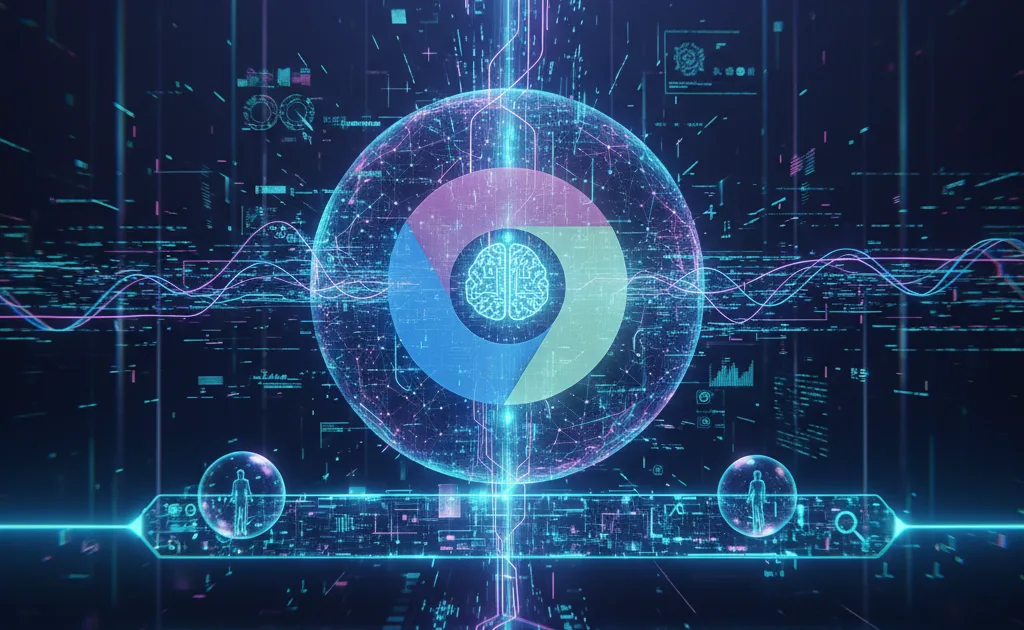 Google AI Mode nella barra di Chrome con grafica che indica oltre un miliardo di utenti