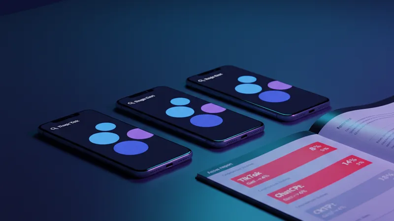 Giovane della Gen Z confronta TikTok, Google e ChatGPT sullo smartphone per cercare informazioni nel 2026