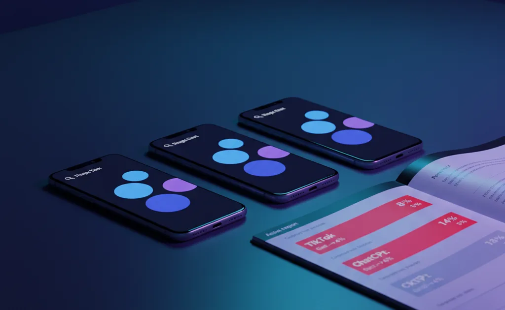 Giovane della Gen Z confronta TikTok, Google e ChatGPT sullo smartphone per cercare informazioni nel 2026