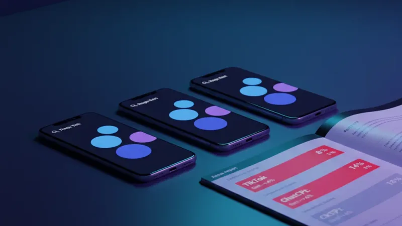 Giovane della Gen Z confronta TikTok, Google e ChatGPT sullo smartphone per cercare informazioni nel 2026