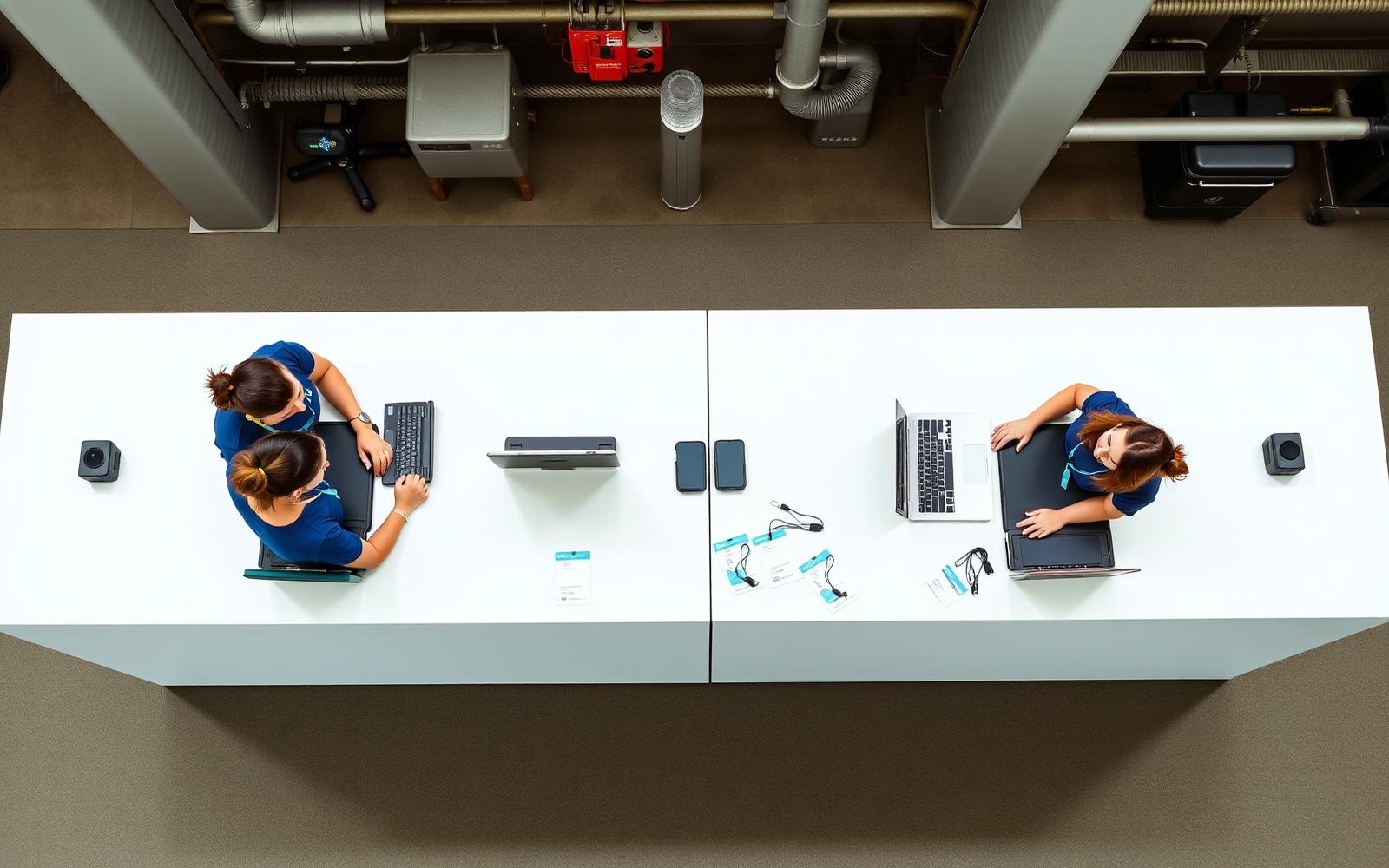Desk di accredito WMD Event con hostess e badge personalizzati